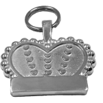 Large Crown & Heart Tag Sterling Silver