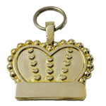 Large Bronze Crown & Heart Tag