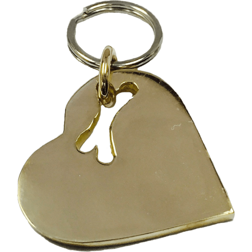 Large Bronze Heart Cut-Out Bone Tag