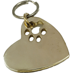Large Bronze Heart Cut-Out Paw Tag