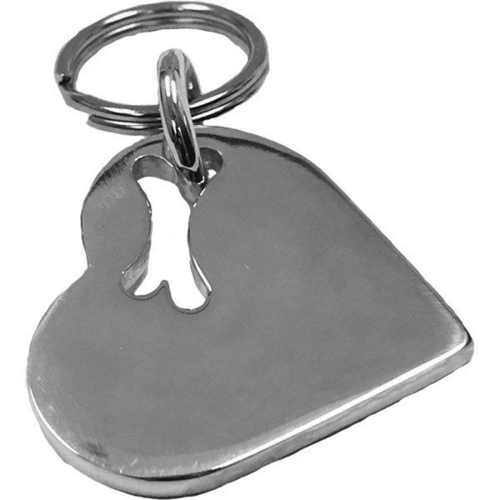 Large Heart Cut-Out Bone Tag Sterling Silver