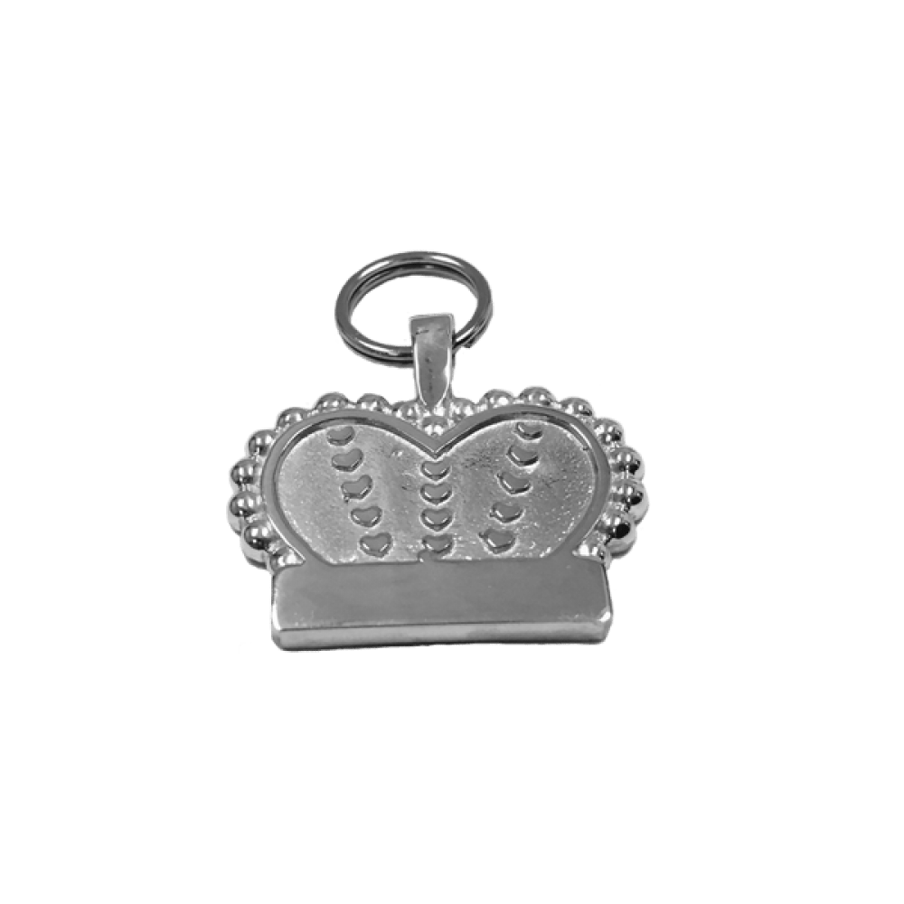 Small Crown & Heart Tag Sterling Silver