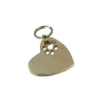Small Bronze Heart Cut-Out Paw Tag